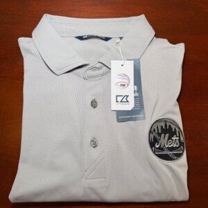 Cutter & Buck New York Mets Polo Shirt XXL Gray MLB Performance Golf NWT